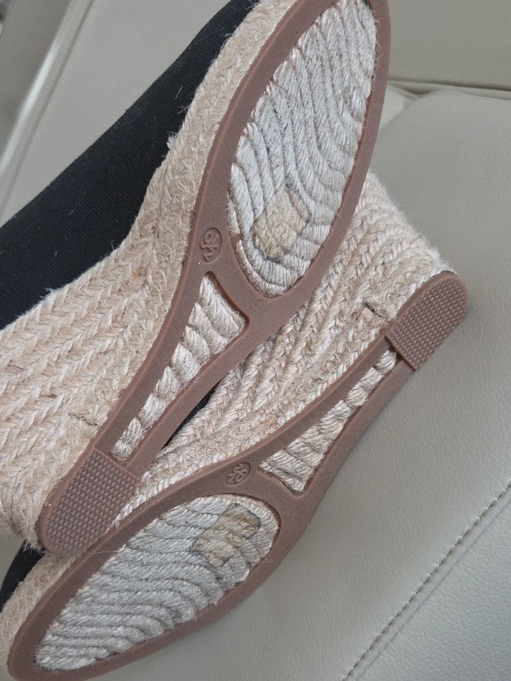 J. Crew Black Canvas Espadrille Wedge Pumps Size 9.5